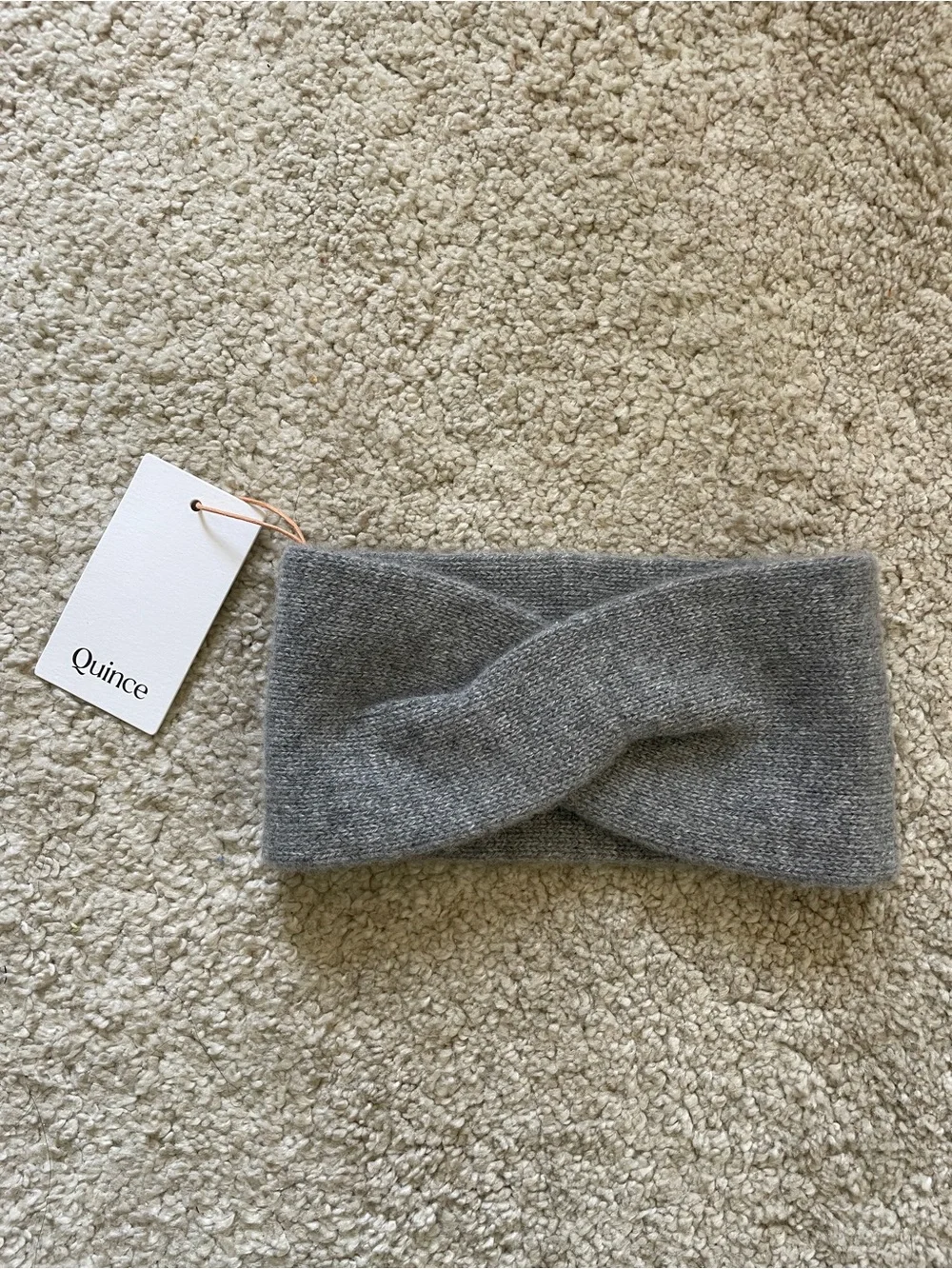 New! Quince Mongolian Cashmere Twist Headband grey
